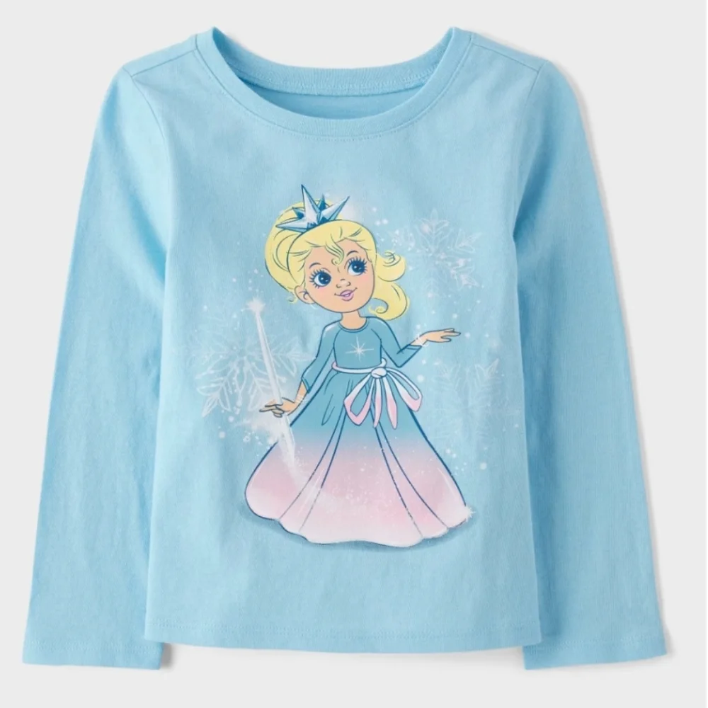 The Children's Place Light Blue Princess Long Sleeve Tee NWT